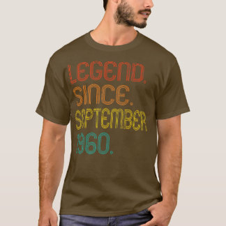 T-shirt Legend Since September 1960 62 Years Old Gifts 62n