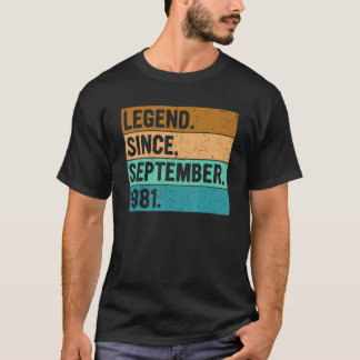 T-shirt Legend Since September 1981 41 Years Old 41st Bir