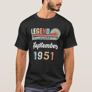 T-shirt Legend Since Septembre 1951 71 Years Old Vintage B