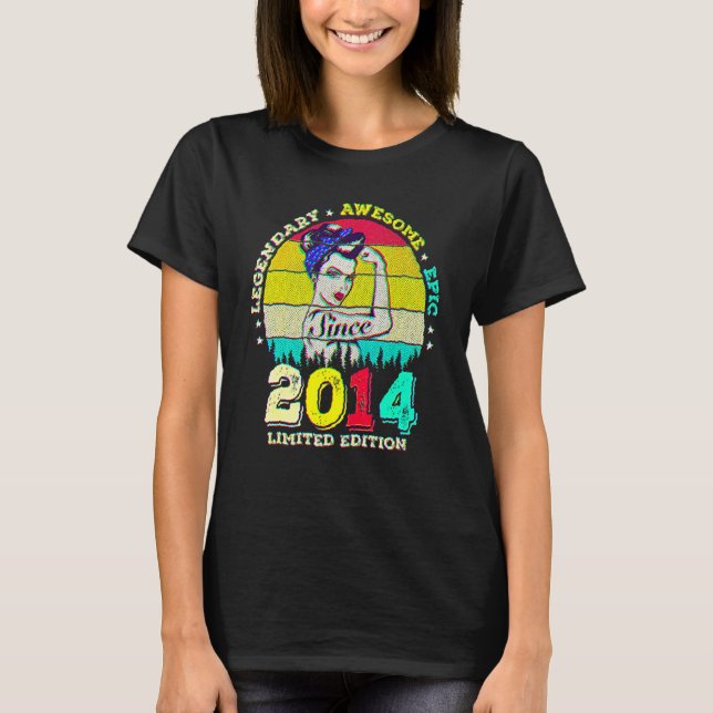 T-shirt Légendaire 8 ans depuis 2014 Awesome 8e anniversai (Devant)