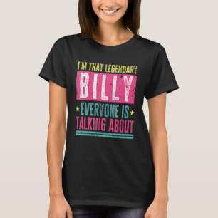 T-shirt Légendaire Billy Prénom Drôle Citation Pour Billy