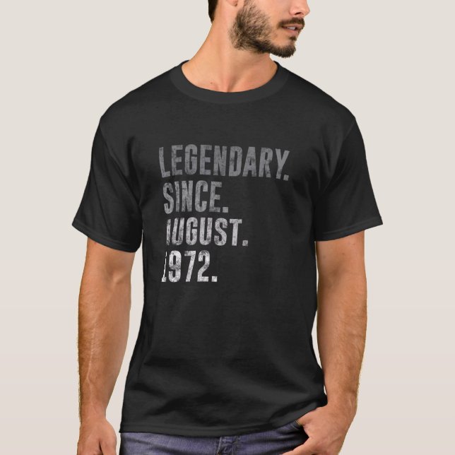 T-shirt Légendaire depuis août 1972 50e anniversaire Vinta (Devant)