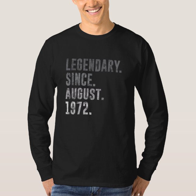 T-shirt Légendaire depuis août 1972 50e anniversaire Vinta (Devant)