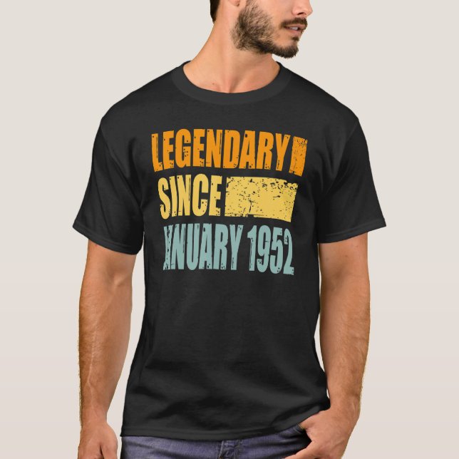 T-shirt Légendaire Depuis Janvier 1952 (Devant)