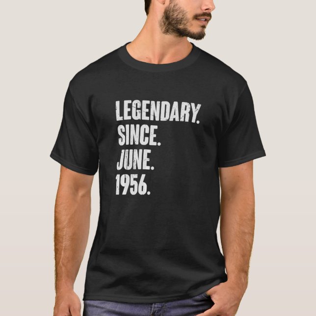 T-shirt Légendaire depuis juin 1956 66 ans 66e anniversair (Devant)