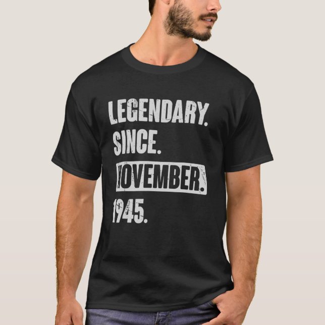 T-shirt Légendaire Depuis Novembre 1945, 77 Ans 77ème B (Devant)