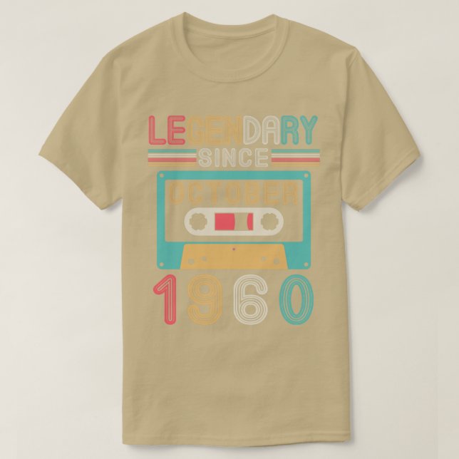 T-shirt Légendaire depuis octobre 1960 Joyeux anniversaire (Design devant)