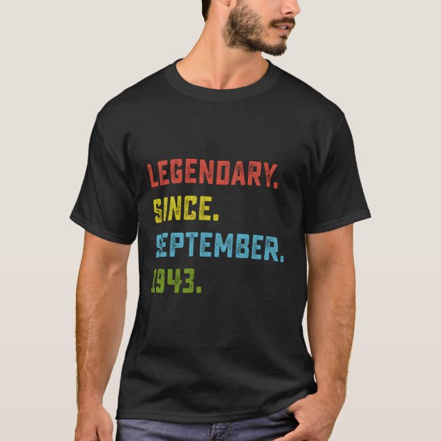 T-shirt Légendaire Depuis Septembre 1943 80E 80 Ans O (Devant)