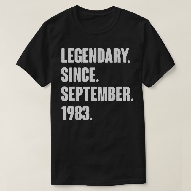 T-shirt Légendaire Depuis Septembre 1983 Cadeau Anniversai (Design devant)