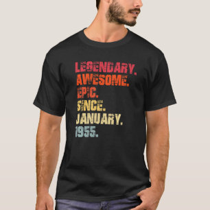 T-shirt Légendaire Épopée Awesome depuis Janvier 1955 Vint
