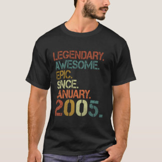 T-shirt Légendaire Épopée Awesome Depuis Janvier 2005 18E