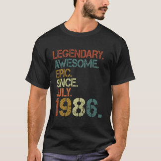 T-shirt Légendaire Épopée Awesome Depuis Juillet 1986 37E