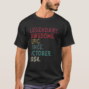T-shirt Légendaire Épopée Awesome Depuis Octobre 1954 67Th