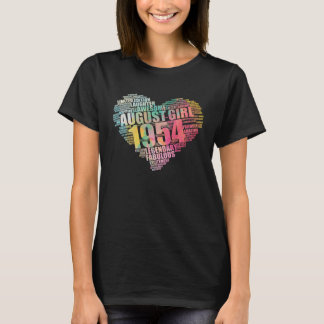 T-shirt Légendaire Fille d'Août 1954 Incroyable & Fabuleux