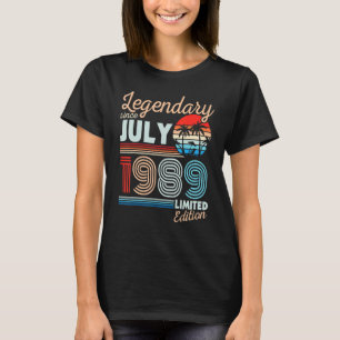 T-shirt Légendaire Juillet 1989 Joyeux anniversaire 33 ans