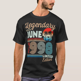 T-shirt Légendaire Juin 1998 Joyeux anniversaire 24 ans Lt