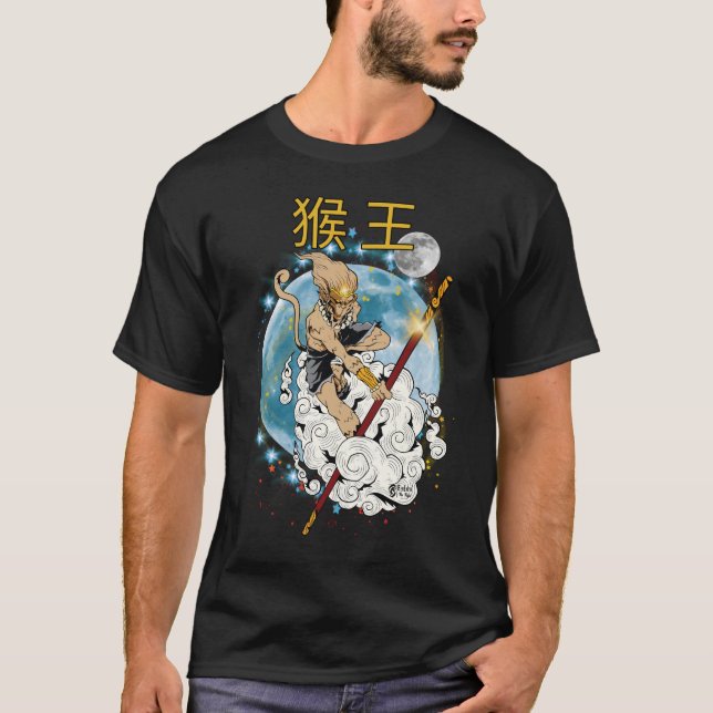 T-shirt Légendaire Monkey King Hommes Noir (Devant)