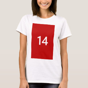 T-shirt Légendaire n° 14 en rouge et blanc