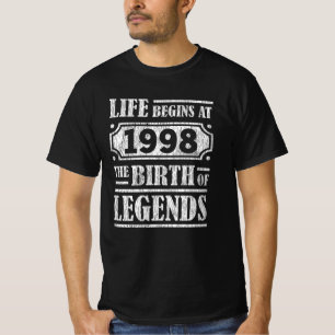 T-shirt Légendaire Né en 1998 Cadeau d'anniversaire Rétro