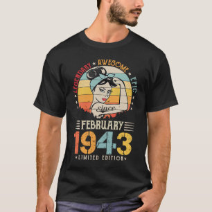 T-shirt Legendary Awesome Epic depuis février 1943 80th Bi