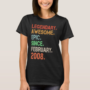 T-shirt Legendary Awesome Epic depuis février 2008 Retro B