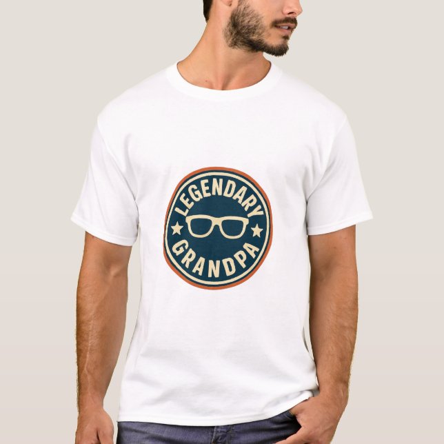 T-shirt legendary grandpa retro badge (Devant)