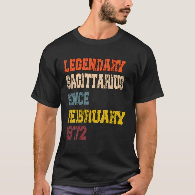 T-shirt Legendary Sagittarius Since February 1972 (Devant)