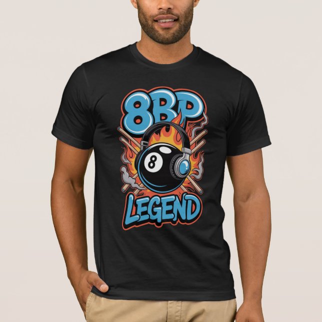 T-shirt Légende 8BP - Graphisme de Balle de Feu Huit (Devant)