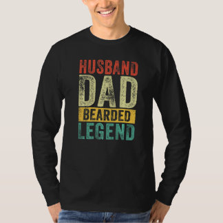T-shirt Légende Barbu Papa Mari Pour Fête Des Pères