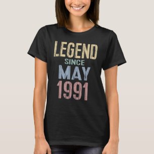 T-shirt Légende d'anniversaire vintage depuis mai 1991