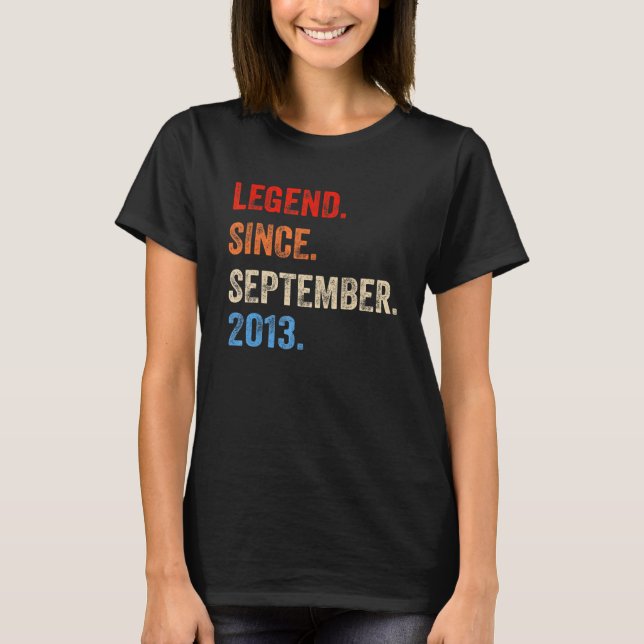 T-shirt Légende de 9 ans depuis septembre 2013 9e naissanc (Devant)