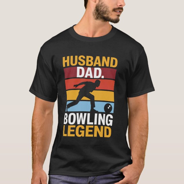 T-shirt Légende de bowling Papa (Devant)