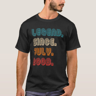 T-shirt Légende de couleur rétro depuis Juillet 2009 Birth