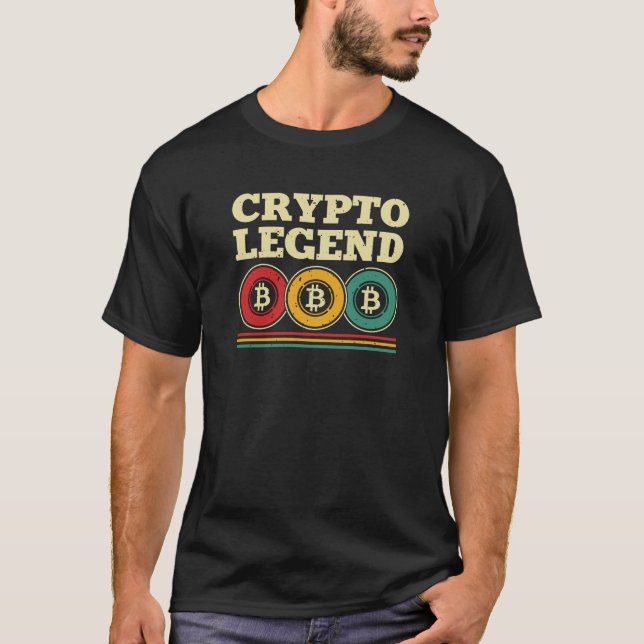 T-shirt Légende de crypto de l'extraction de bitcoin moder (Devant)