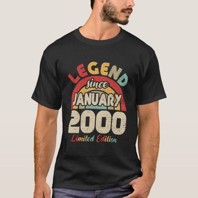 T-shirt Légende de janvier 2000 Depuis janvier 2000 (Devant)