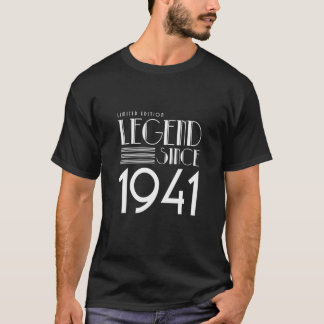 T-shirt Légende depuis 1941 Vintage Noir Edition 81St Birt
