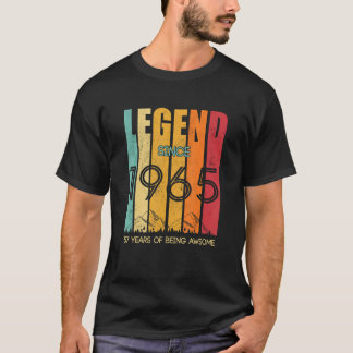 T-shirt Légende Depuis 1965 57 Ans D'Être Awesome