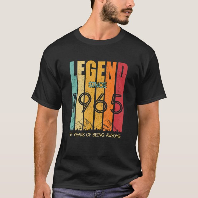 T-shirt Légende Depuis 1965 57 Ans D'Être Awesome (Devant)