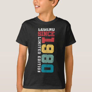 T-shirt Légende depuis 1980 Édition limitée 45 ans 45e