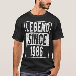 T-shirt Légende depuis 1986 Chemise Cadeaux 36 ans 36ème