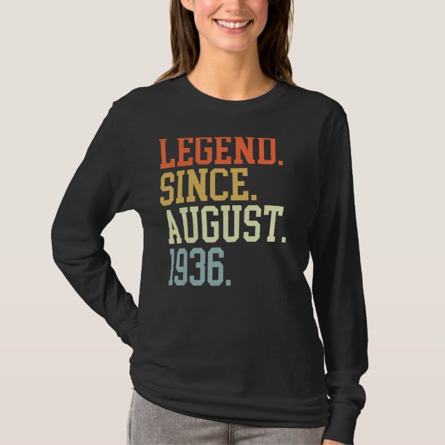 T-shirt Légende Depuis Août 1936 Pour Hommes Femmes Août 1 (Devant)