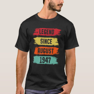T-shirt Légende depuis août 1947 76 Ans 76e anniversaire