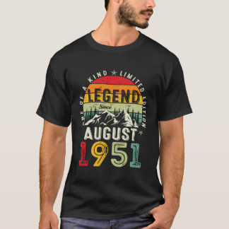 T-shirt Légende depuis août 1951 72E Cadeaux Anniversaires
