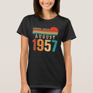 T-shirt Légende depuis août 1957 66 ans 66e anniversaire