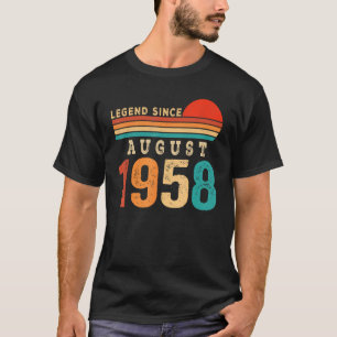 T-shirt Légende depuis août 1958 65 ans 65e anniversaire