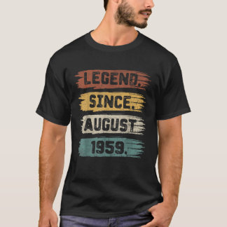 T-shirt Légende depuis août 1959 63 ans 63e anniversaire
