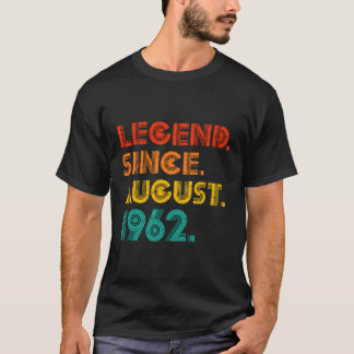 T-shirt Légende depuis août 1962 Cadeaux d'anniversaire Ao