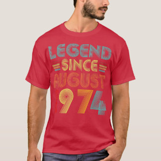 T-shirt Légende depuis août 1974 Vintage 48 Ans 48ème