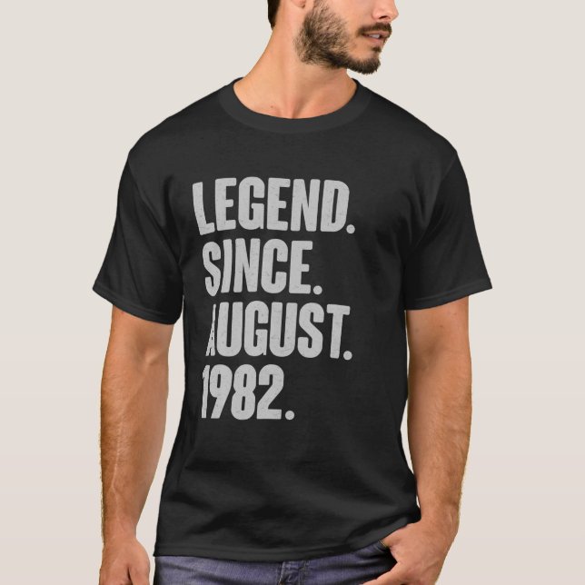 T-shirt Légende Depuis Août 1982 Anniversaire - Don Pour 3 (Devant)