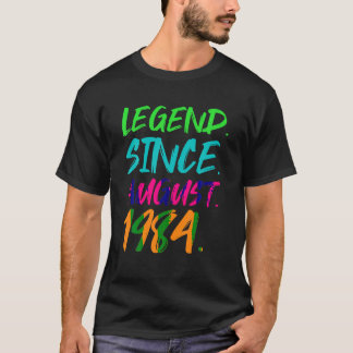T-shirt Légende depuis août 1984 Hommes Cadeaux Anniversai